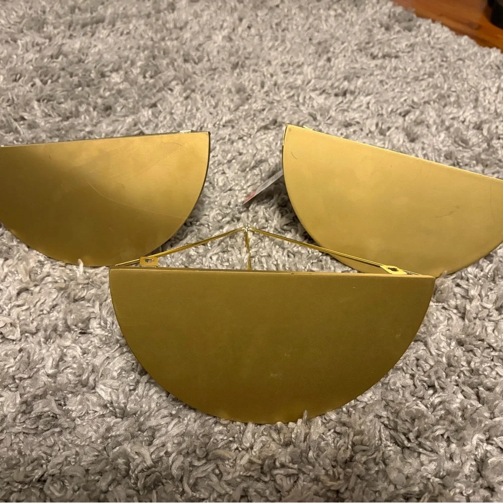 Gold Triangle Wall Shelves
